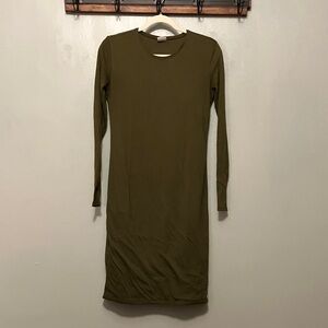 Hurley Olive Green Long Sleeve Knee-length Dress